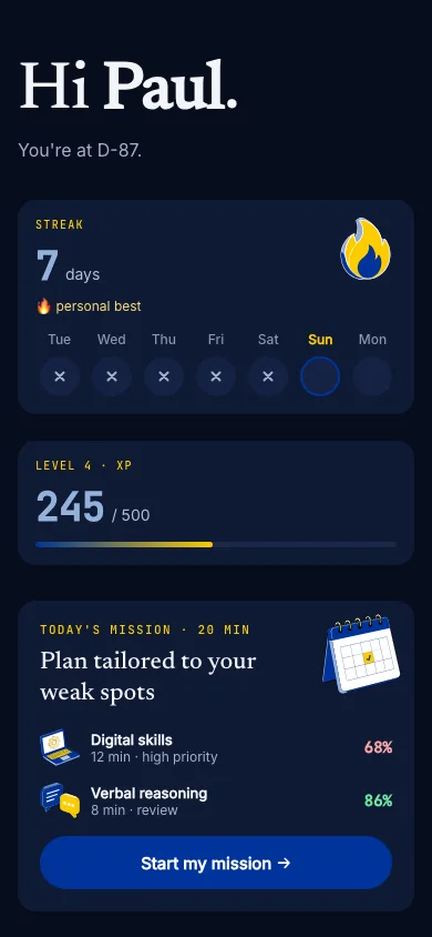 Erudiam on iPhone: home screen of the app