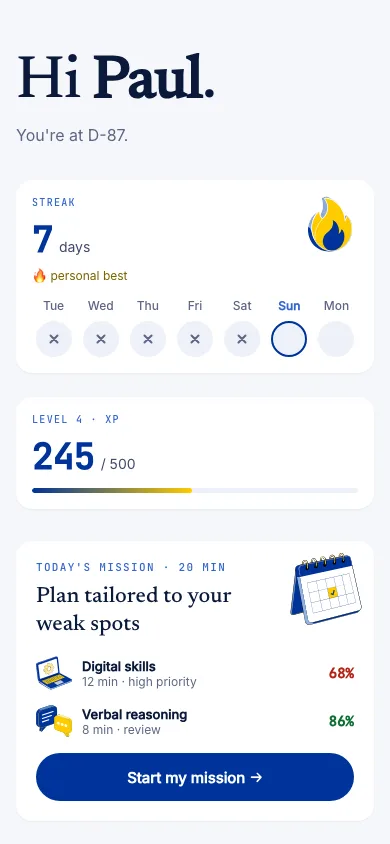 Erudiam on iPhone: home screen of the app