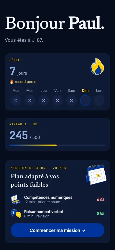 Erudiam sur iPhone : écran d'accueil de l'application