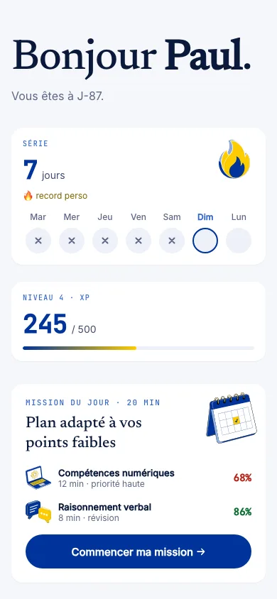 Erudiam sur iPhone : écran d'accueil de l'application