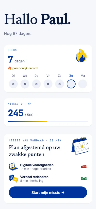 Erudiam op iPhone: startscherm van de app