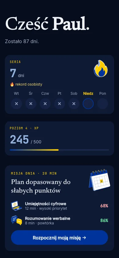 Erudiam na iPhonie: ekran startowy aplikacji